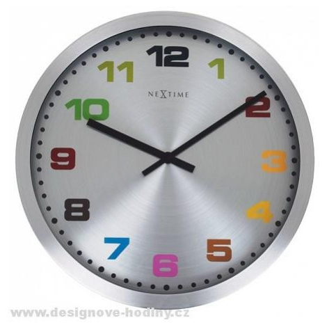 Designové nástěnné hodiny 2907kl Nextime Mercure color 45cm FOR LIVING