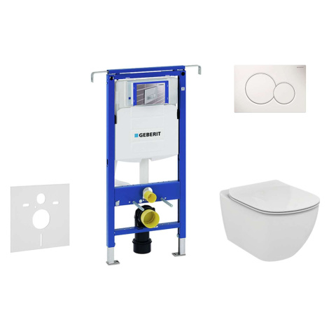 Geberit Duofix - Set předstěnové instalace, klozetu a sedátka Ideal Standard Tesi, tlačítka Sigm