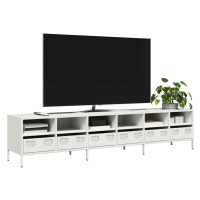 vidaXL TV skříňka bílá 202 x 39 x 43,5 cm ocel válcovaná za studena