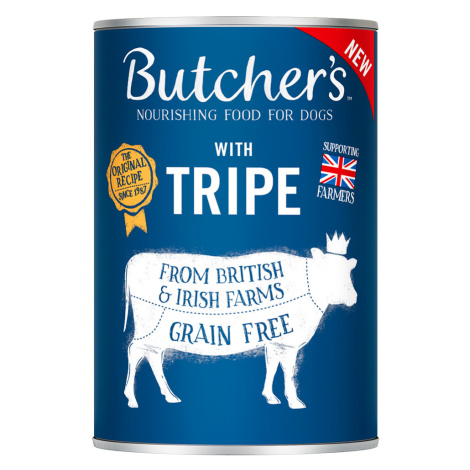 Butcher's Original bez obilovin pro psy 48 × 400 g - výhodné balení - paštika s bachorem Butcher´s