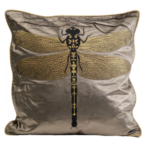 KARE Design Dekorativní polštář Glitter Dragonfly - hnědý, 40x40cm