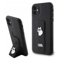 Pouzdro Karl Lagerfeld Gripstand Saffiano Choupette Pro Iphone 11/Xr Černé