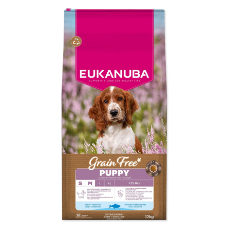 Eukanuba Krmivo Grain Free Puppy Small & Medium rich in ocean fish 12kg