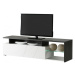 Televizní stolek s osvětlením alaric - bílá/dub černý