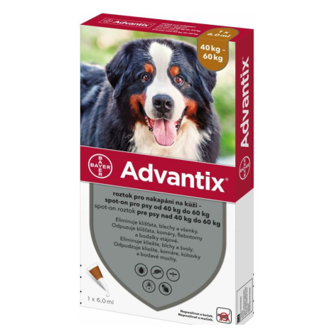 ADVANTIX Spot-on pro psy 40-60 kg 6 ml 1 pipeta