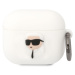 Karl Lagerfeld 3D Logo NFT Karl Head Silikonové pouzdro Airpods 3 bílé