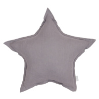 Cotton & Sweets Lněný polštář hvězda tmavě šedá 50 cm