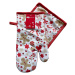 Vánoční kuchyňský set vánoční rukavice/chňapka CHRISTMASSY bílá/červená 18x30 cm/20X20 cm 100% b