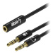 AlzaPower 2x 3.5mm Jack (M) to 3.5mm Jack 4P-TRRS (F) 0.15m černý