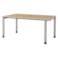 mauser Obdélníkový stůl s nohami z kruhové trubky, v x š 680 - 760 x 1600 mm, deska s javorovým 