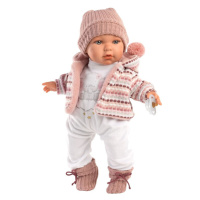 LLORENS - 42406 BABY JULIA - realistická panenka se zvuky a měkkým látkovým tělem - 42 cm