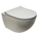 WC závěsné VitrA Sento SmoothFlush šedé včetně sedátka, zadní odpad 7848-076-0101