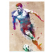 Ilustrace Soccer player sport art, Justyna Jaszke, 30 × 40 cm