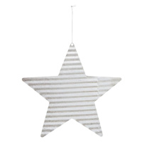 Kovová vánoční hvězda na zavěšení průměr 20 cm STAR House Doctor - stříbrná