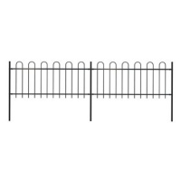 Zahradní plot s obloučky ocelový 3,4×0,8 m černý 277648