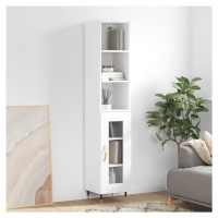 vidaXL Skříň highboard bílá s vysokým leskem 34,5x34x180 cm kompozit