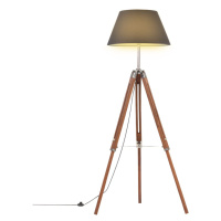 vidaXL Stojací lampa stativ medově hnědá a černá masivní teak 141 cm