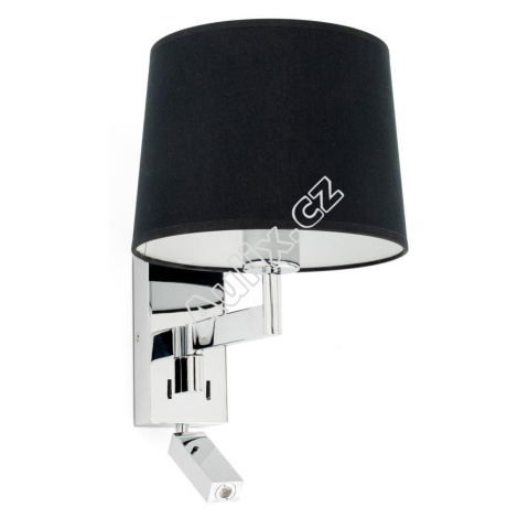ARTIS chrom/černá nástěnná lampa se čtecí lampičkou - FARO