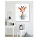 Obrazy na stěnu - Žirafka plná radosti Rozměr: 40x50 cm, Rámování: bez rámu a bez vypnutí plátna