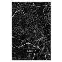 Mapa Brno black, 26.7 × 40 cm