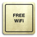 Accept Piktogram "free WiFi" (80 × 80 mm) (zlatá tabulka - černý tisk)