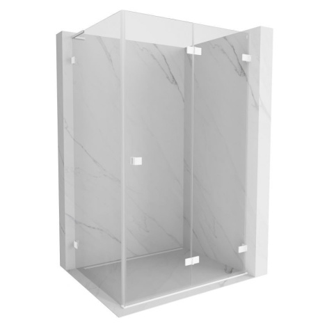 MEXEN/S Lunar-F L sprchový kout skládací dveře pravá 95 x 70, transparent, bílá 836L-095-070-20-
