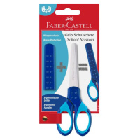 Školní nůžky Faber-Castell Grip na blistru - modrá