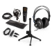 Auna MIC-920B USB mikrofonní sada V2 – sluchátka, kondenzátorový mikrofon, mikrofonní stojan, po