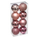 Fééric Lights and Christmas Vánoční koule, sada 8 kusů, růžová barva, 7 cm