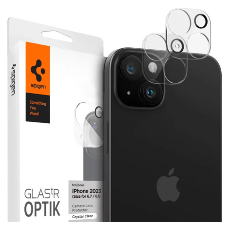 Ochranné sklo Spigen Glass tR Optik 2 Pack, crystal clear - iPhone 15/15 Plus (AGL06916)