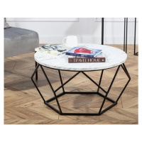 HowHomely Konferenční stolek MARMUR 40x70 cm černá/bílá