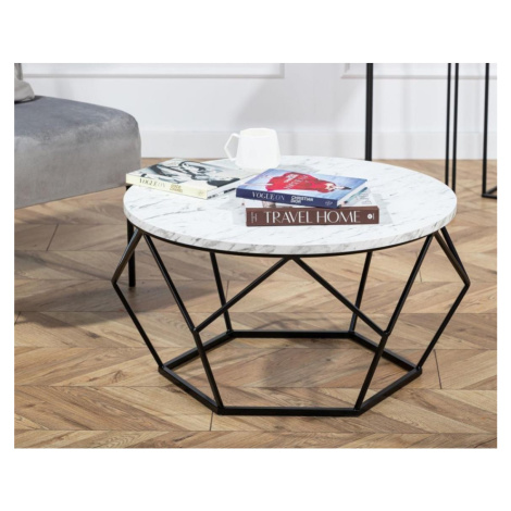 HowHomely Konferenční stolek MARMUR 40x70 cm černá/bílá