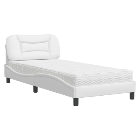 vidaXL Postel s matrací Hvar bílá 80 x 200 cm umělá kůže