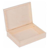 FK Dřevěná krabička plochá - 24 x 17 x 5,5 cm, Přírodní