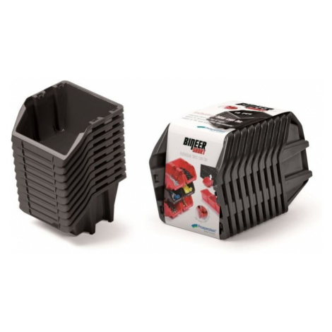 Prosperplast Sada úložných boxů 10 ks BENER 28,8 x 15,8 x 18,7 cm černá