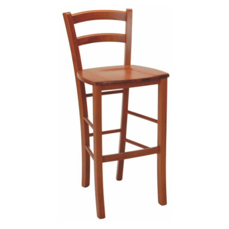 Barová židle PAYSANE – masiv, různé dřevěné dekory, opěrka Stima olše