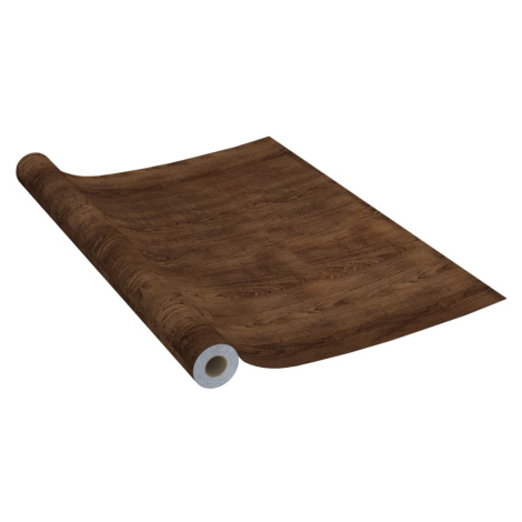 vidaXL Samolepící tapeta na nábytek tmavý dub 500 x 90 cm PVC