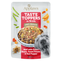 Applaws Taste Toppers Pouch in Broth 24 x 85 g - hovězí se zelenými fazolkami, batátami a červen