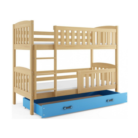 Dětská patrová postel KUBUS s úložným prostorem 80x190 cm - borovice BMS