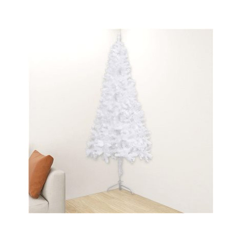 Rohový umělý vánoční stromek bílý 180 cm PVC SHUMEE