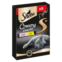SHEBA® Creamy Snacks kuřecí maso a losos 9×12 g