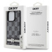 Zadní kryt DKNY PU Leather Checkered Pattern and Stripe pro Apple iPhone 12/12 Pro, černá