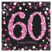 UBROUSKY papírové  Sparkling pink narozeniny  "60" 33x33cm 16ks