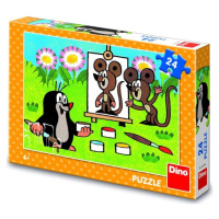 Puzzle Krtek malířem 24 dílků - Dino