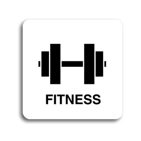 Accept Piktogram "fitness II" (80 × 80 mm) (bílá tabulka - černý tisk bez rámečku)