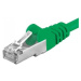 PREMIUMCORD Patch kabel CAT6a S-FTP, RJ45-RJ45, AWG 26/7 0, 25m zelená