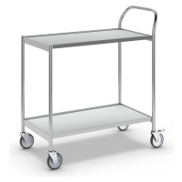 HelgeNyberg Stolový vozík, 2 etáže, d x š 800 x 420 mm, chrom / šedá