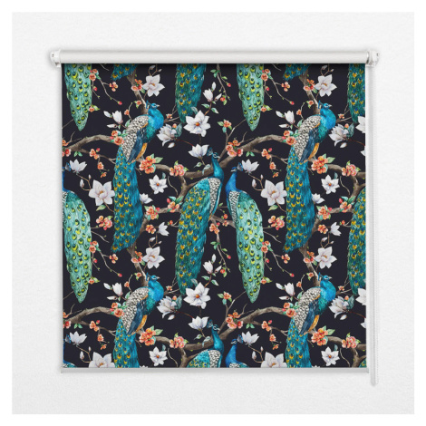 TULUP VNITŘNÍ roleta - okenní roleta - roleta - 130x140 cm - Páv u květin