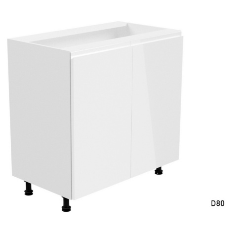 Expedo Kuchyňská skříňka dolní dvoudveřová YARD D80, 80x82x47, bílá/šedá lesk