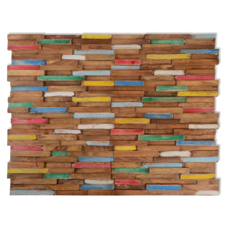 vidaXL Nástěnné obkladové panely 10 ks 1,03 m² masivní teakové dřevo